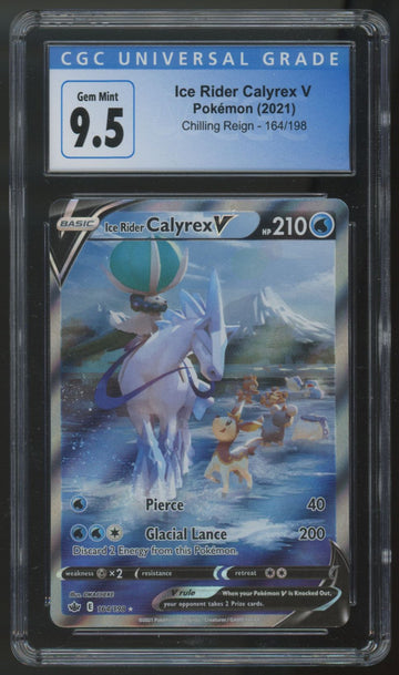 2021 Pokemon Ice Rider Calyrex V Chilling Reign Full Art #164 CGC 9.5