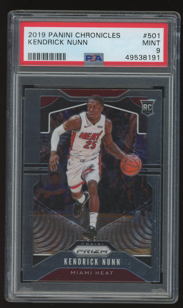 2019-20 Panini Chronicles Prizm Update #501 Kendrick Nunn Rookie RC PSA 9 MINT Miami Heat