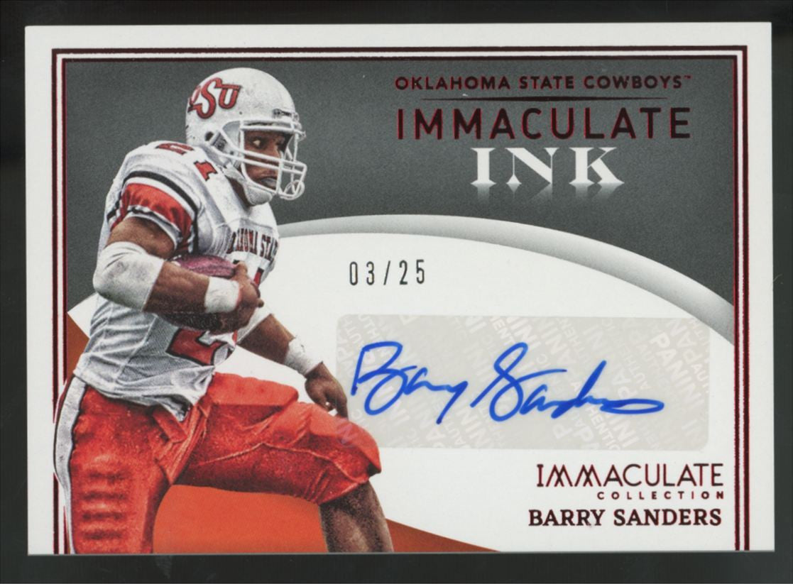2022 Panini Immaculate Collegiate Barry Sanders Ruby Ink Auto /25 #IN-BSA