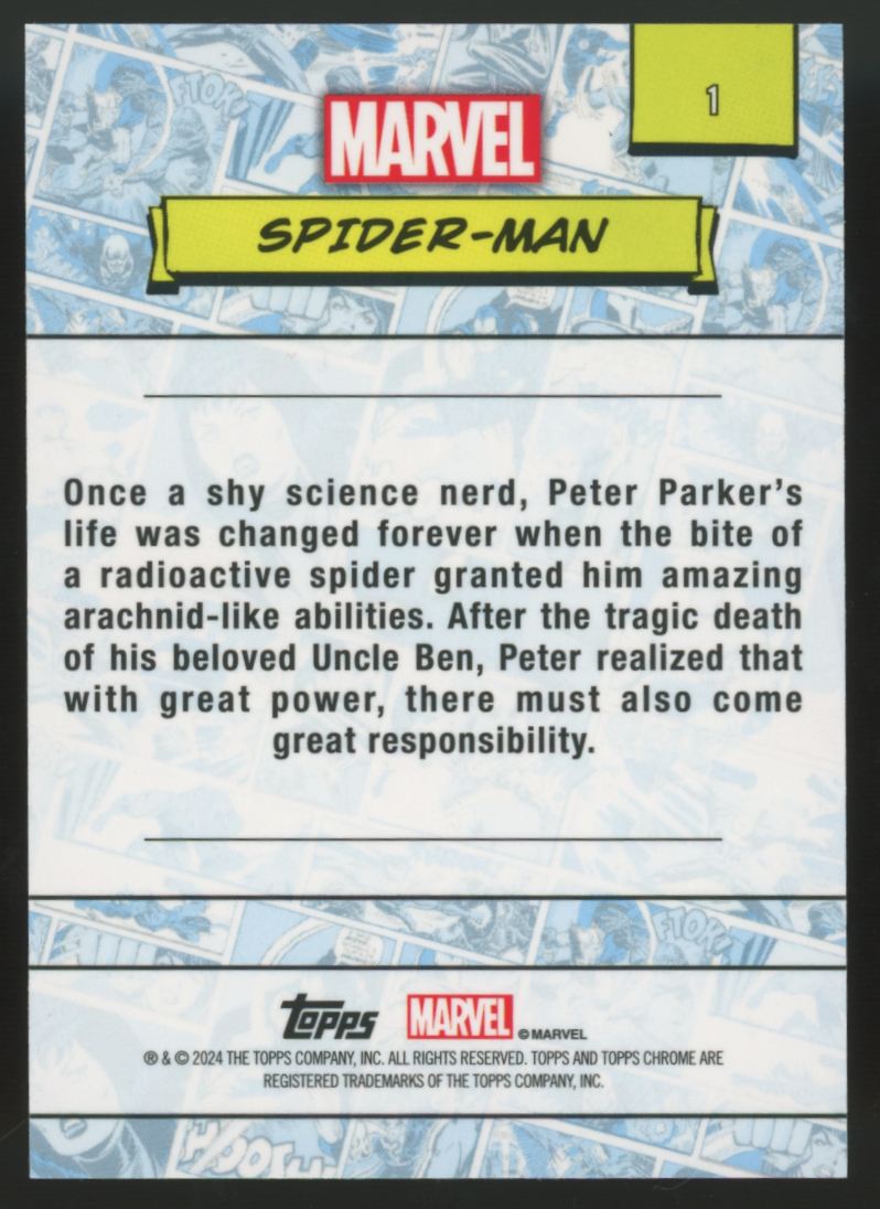 2024 Topps Chrome Marvel Sapphire Spider-Man #1