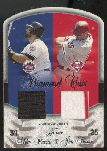 2005 Fleer Flair Mike Piazza Jim Thome Diamond Cuts Dual Patch /50 #DC-MP/JT