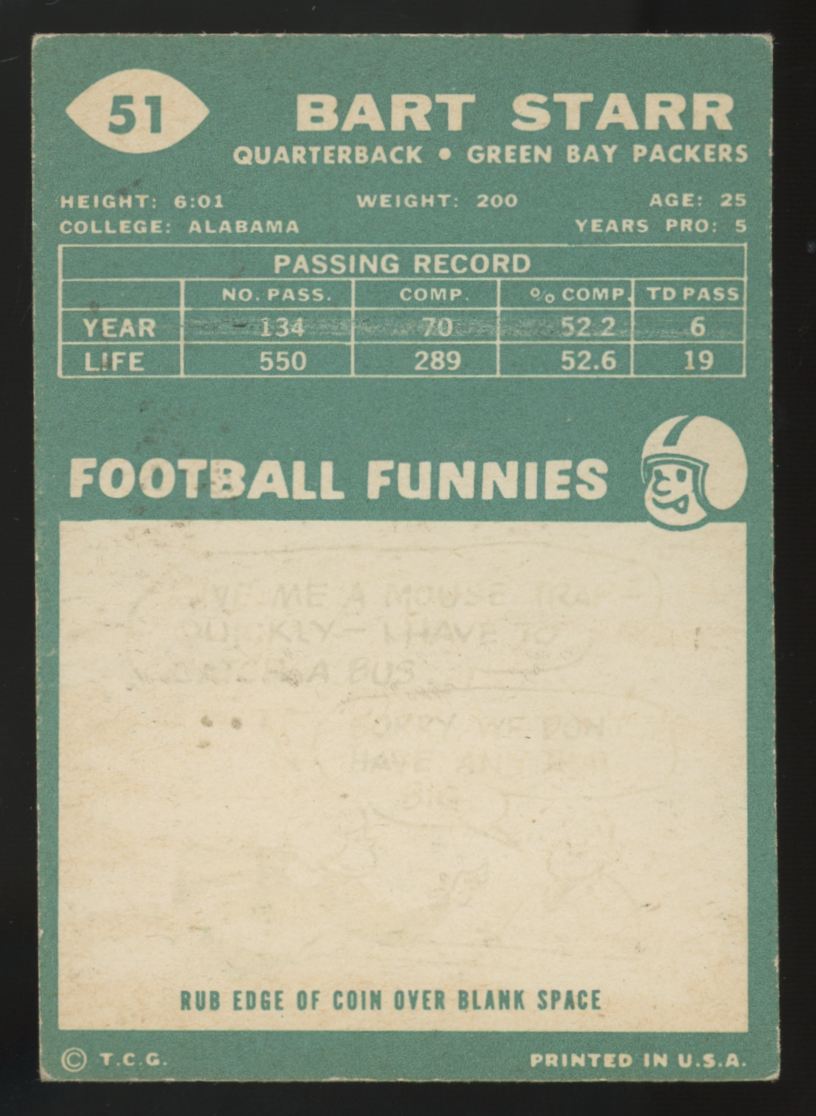 1960 Topps Bart Starr #51 EX