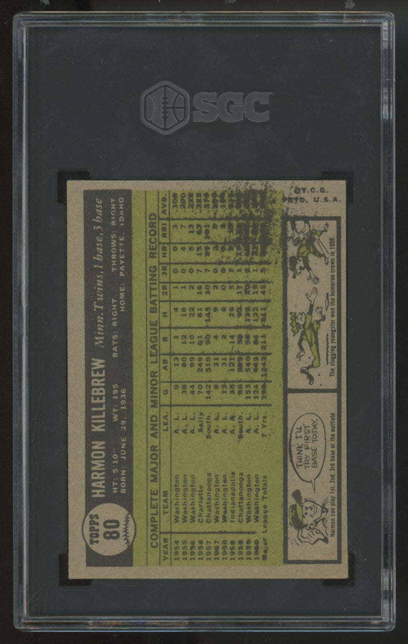 1961 Topps Harmon Killebrew #80 SGC 4