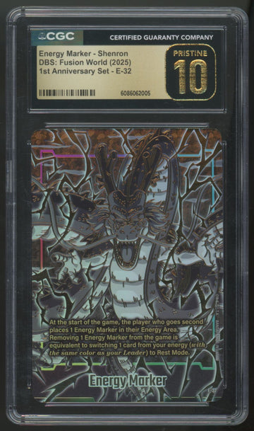 2025 Dragon Ball Fusion World Energy Marker Shenron 1st Anni #32 CGC Pristine 10