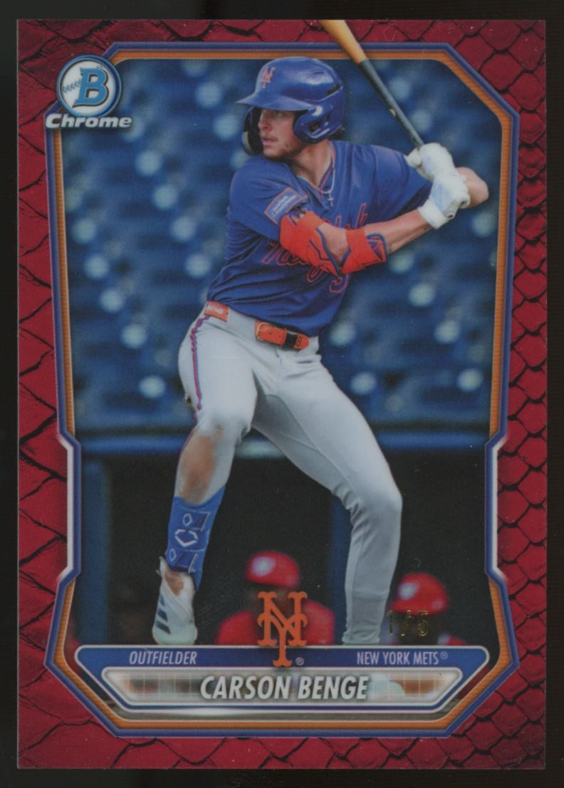 2026 Bowman Chrome Carson Benge Reptilian Refractor Red /5 #BCP-111