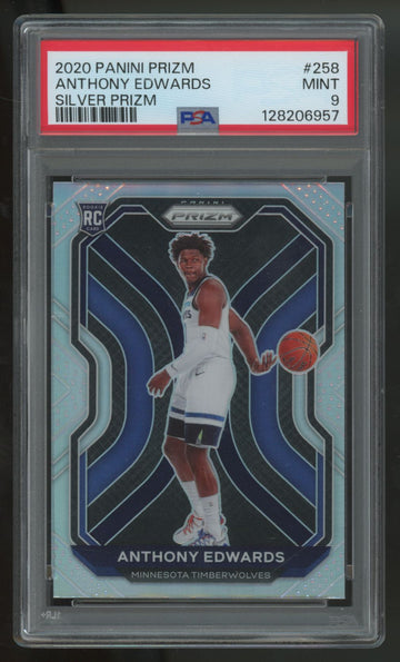 2020-21 Panini Prizm Anthony Edwards RC Silver #258 PSA 9