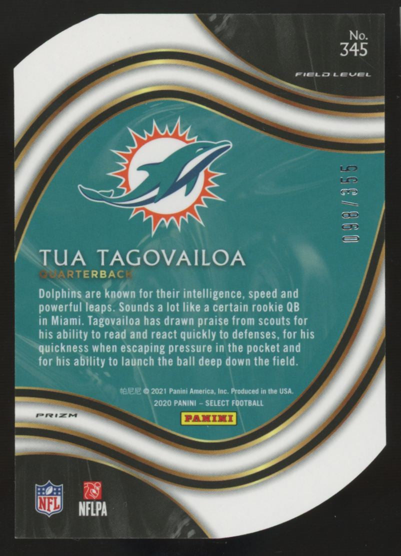 2020 Panini Select Tua Tagovailoa RC Field Level Copper Die-Cut Prizm /355 #345