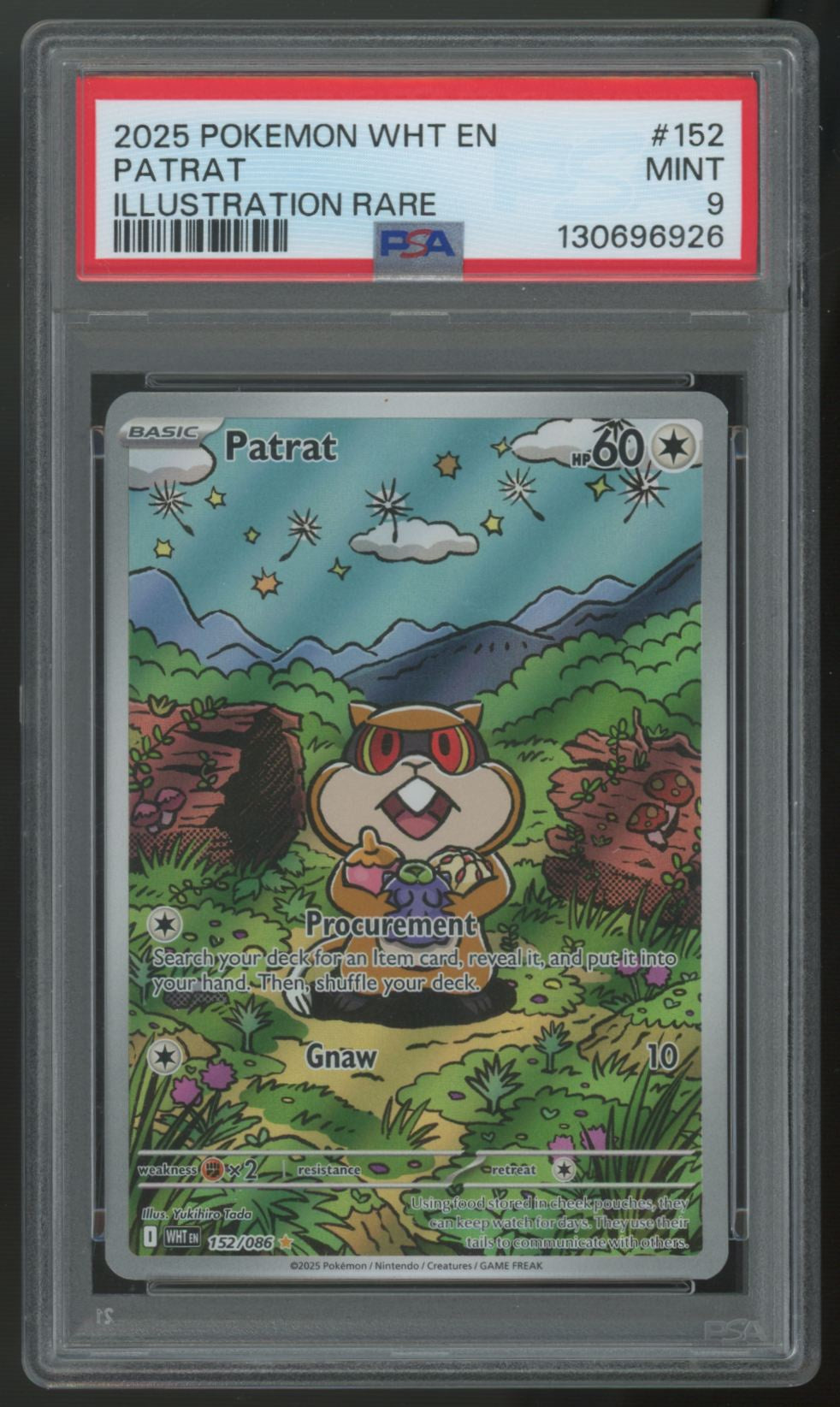 2025 Pokemon Patrat White Flare Illustration Rare #152 PSA 9