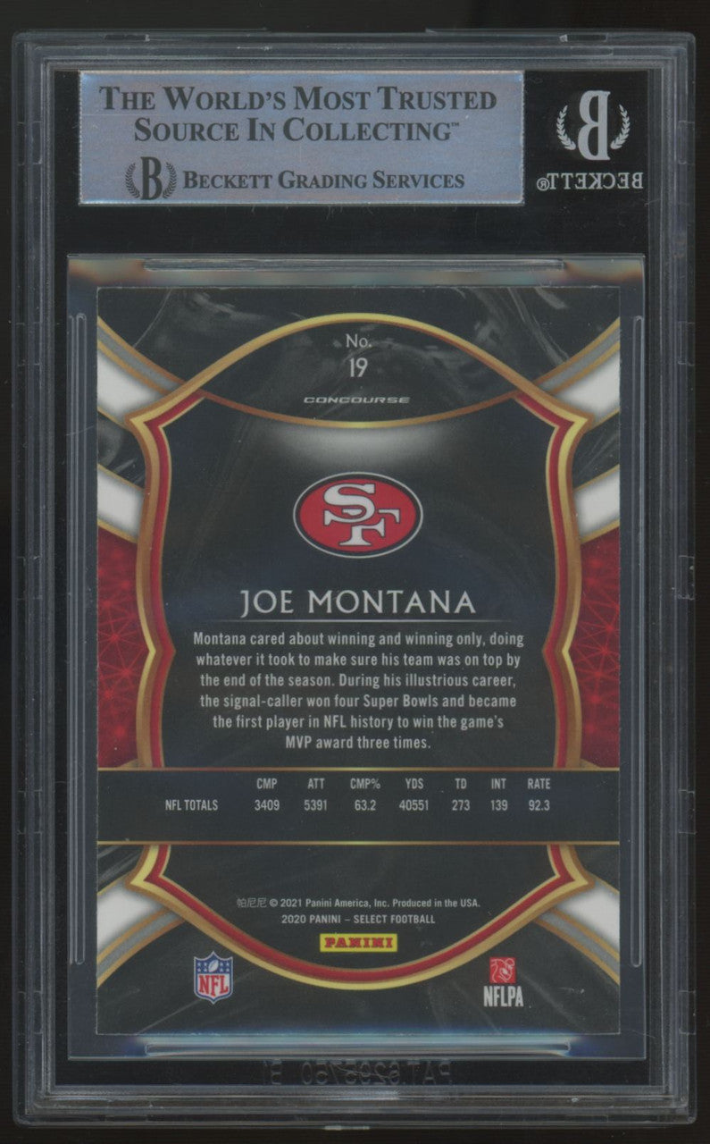 2020 Panini Select Joe Montana Sticker Auto BGS Authentic #19