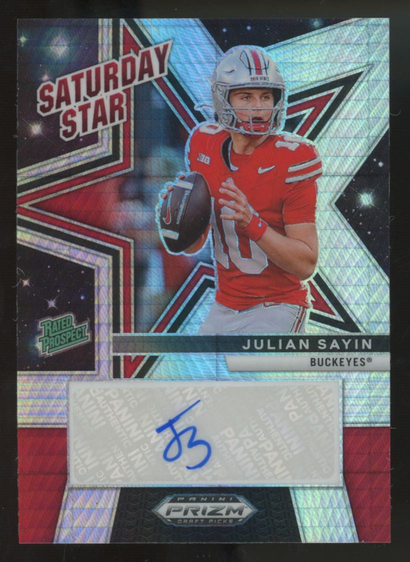 2025 Prizm Draft Julian Sayin Rated Prospect Hyper Saturday Star Auto #SSS-JSN