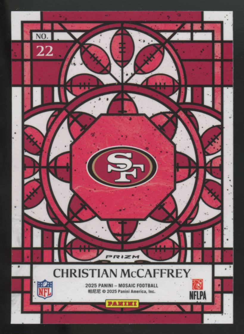 2025 Panini Mosaic Christian McCaffrey Stained Glass SSP #22