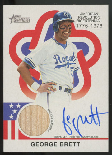 2025 Topps Heritage George Brett Bicentennial Relic Auto /76 #BAR-GB