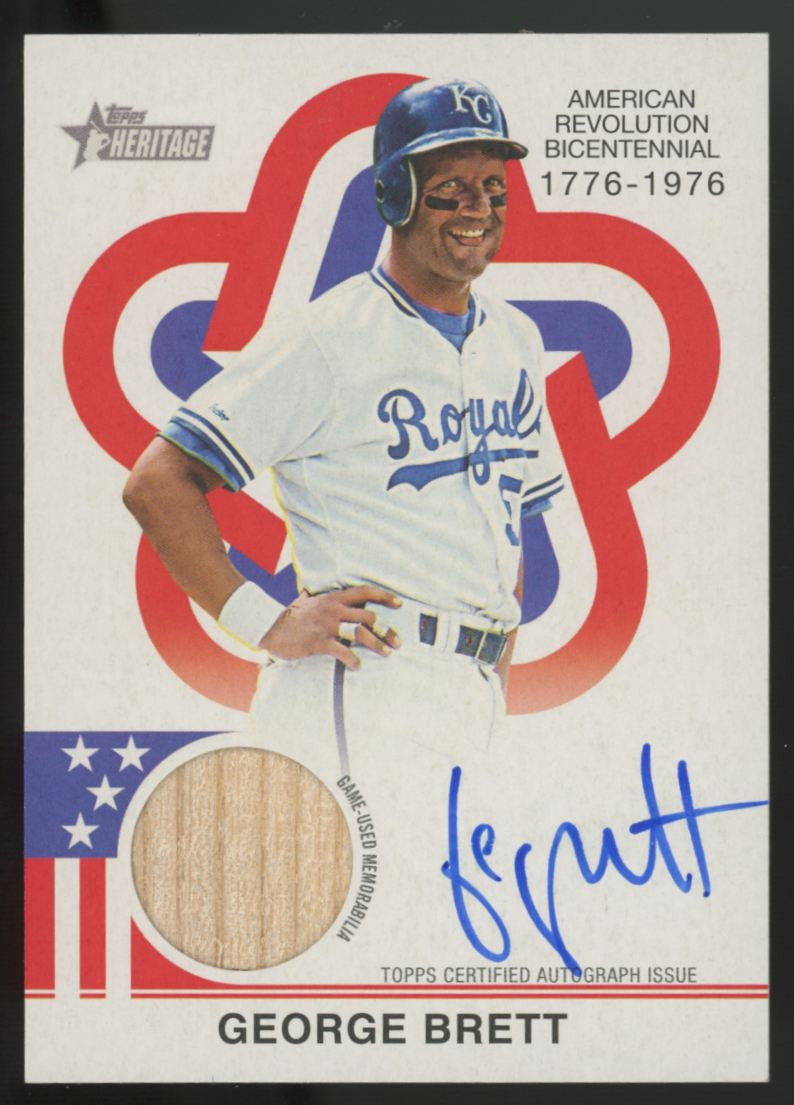 2025 Topps Heritage George Brett Bicentennial Relic Auto /76 #BAR-GB