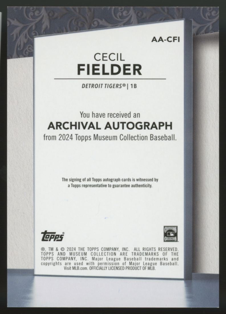 2024 Topps Museum Collection Cecil Fielder Archival Auto /199 #AA-CFI