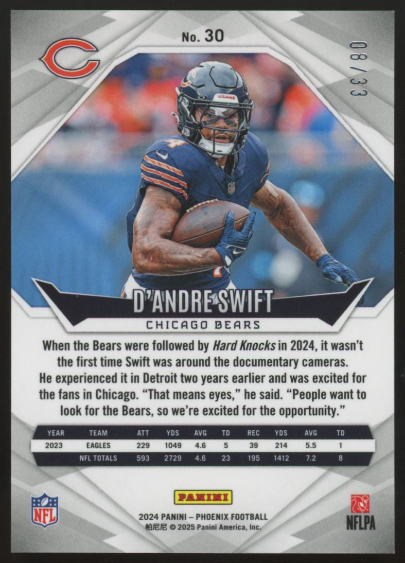 2024 Panini Phoenix D'Andre Swift Bronze Pandora /33 #30