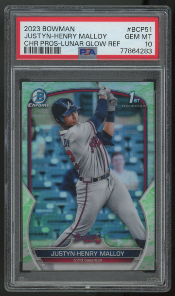 2023 Bowman Chrome Justyn-Henry Malloy Lunar Glow 1st #BCP-51 PSA 10