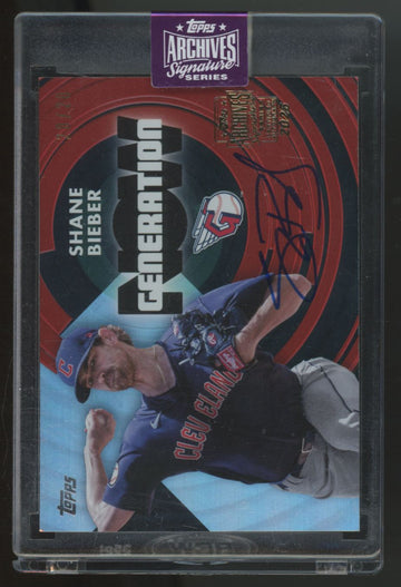 2025 Topps Archives Signature Series Shane Bieber Auto /20 #GN-13