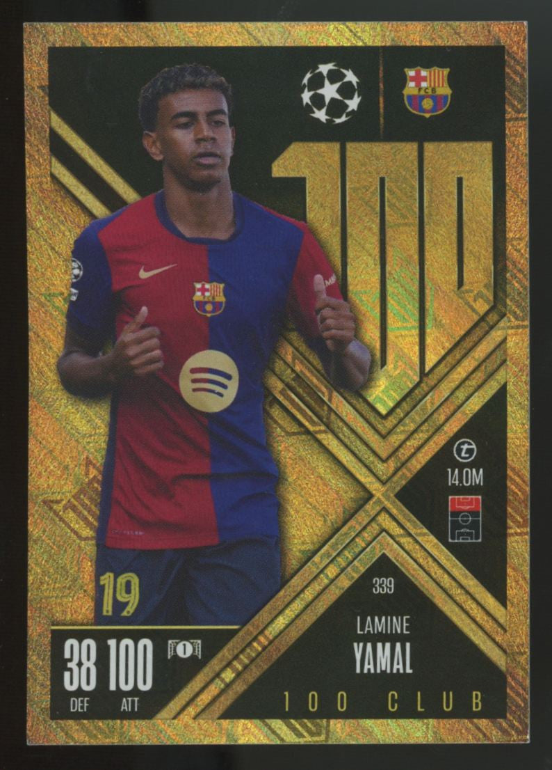 2024-25 Topps Match Attax Lamine Yamal 100 Club Gold