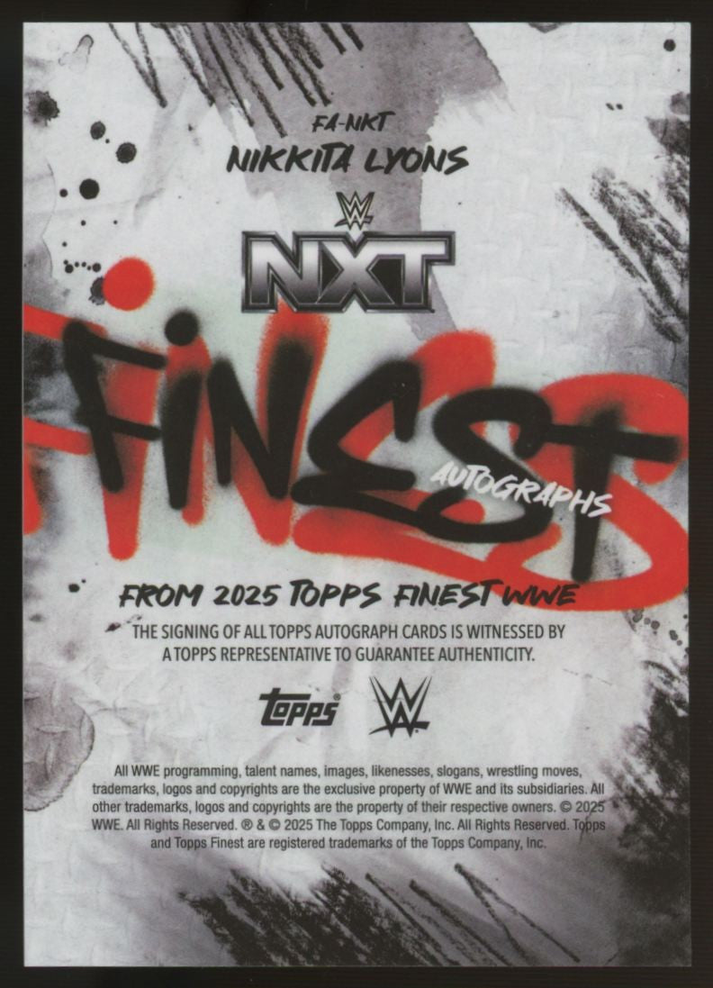 2025 Topps Finest WWE Nikkita Lyons Finest Autographs #FA-NKT