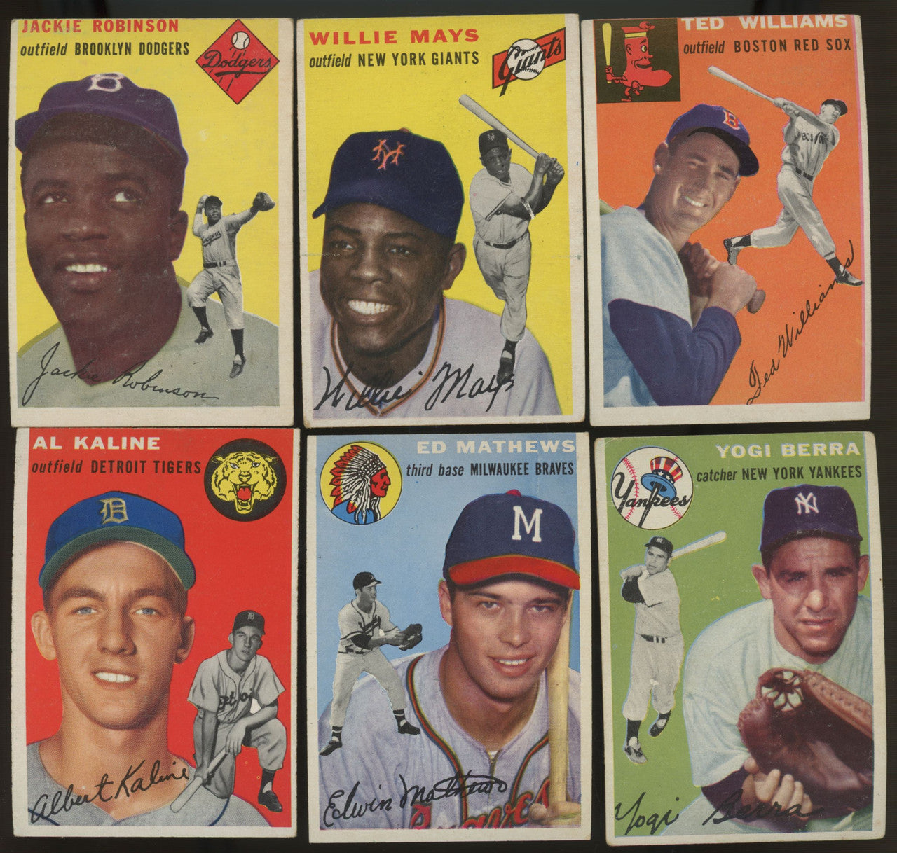 1954 Topps Baseball Near Complete Set 247/250 Missing Aaron & Banks VG/EX-EX