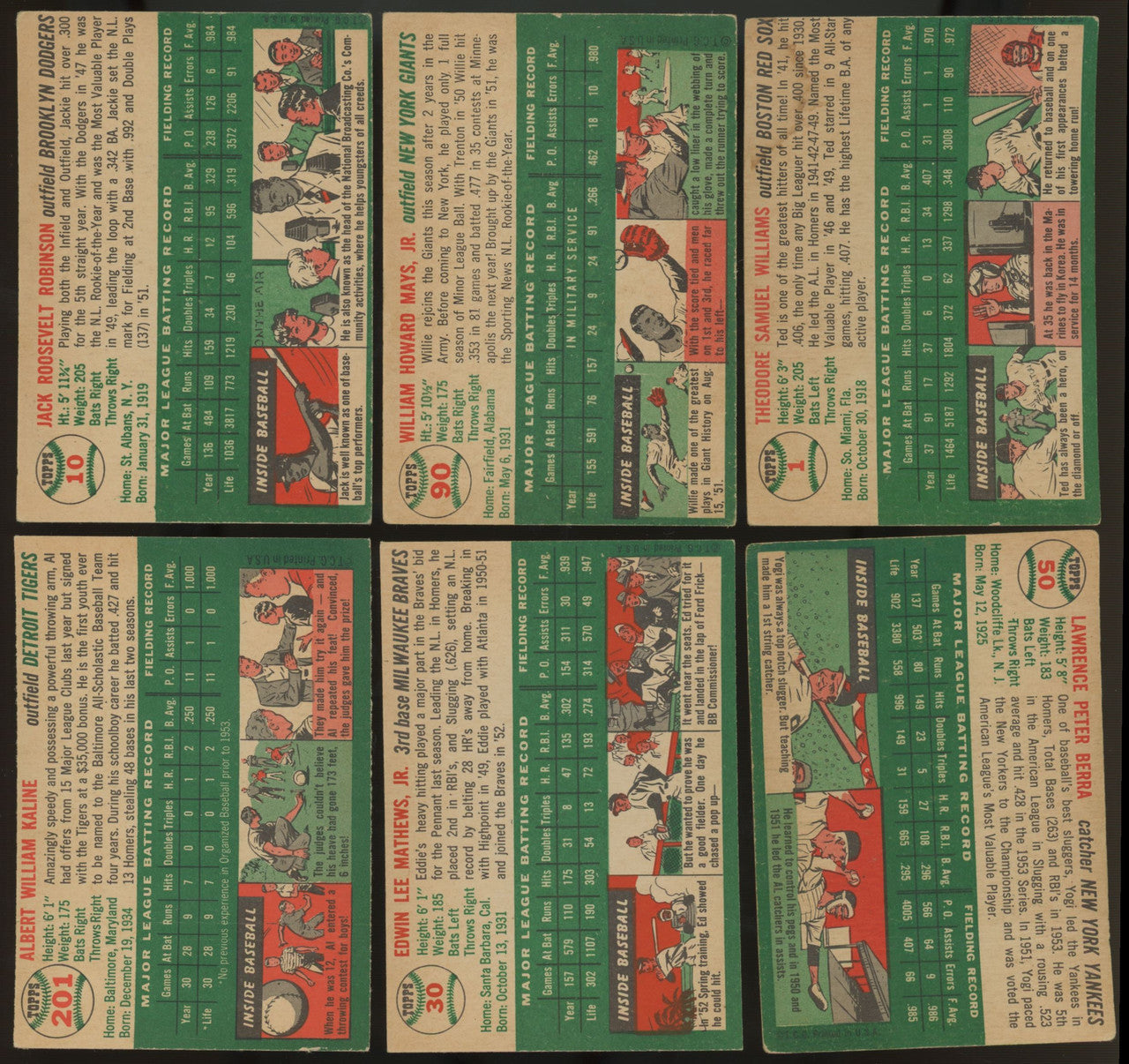 1954 Topps Baseball Near Complete Set 247/250 Missing Aaron & Banks VG/EX-EX