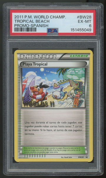 2011 Pokemon Tropical Beach World Champs Promo Spanish #BW28 PSA 6