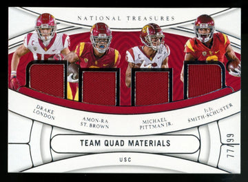 2022 National Treasures London/St. Brown/Pittman Jr. Team Quad Patch /99