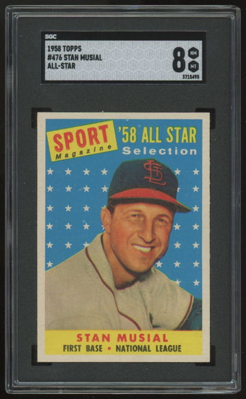 1958 Topps Stan Musial All Star #476 SGC 8