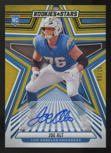 2024 Panini Rookies and Stars Joe Alt RC Gold Auto /10 #154
