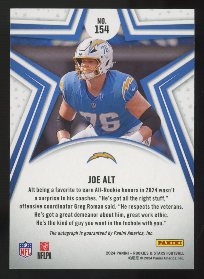 2024 Panini Rookies and Stars Joe Alt RC Gold Auto /10 #154