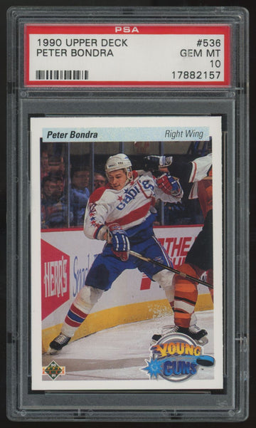 1990-91 Upper Deck Peter Bondra RC Young Guns #536 PSA 10