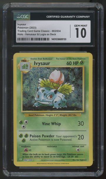 2023 Pokemon Ivysaur Trading Card Game Classic #002 CGC 10 (B)