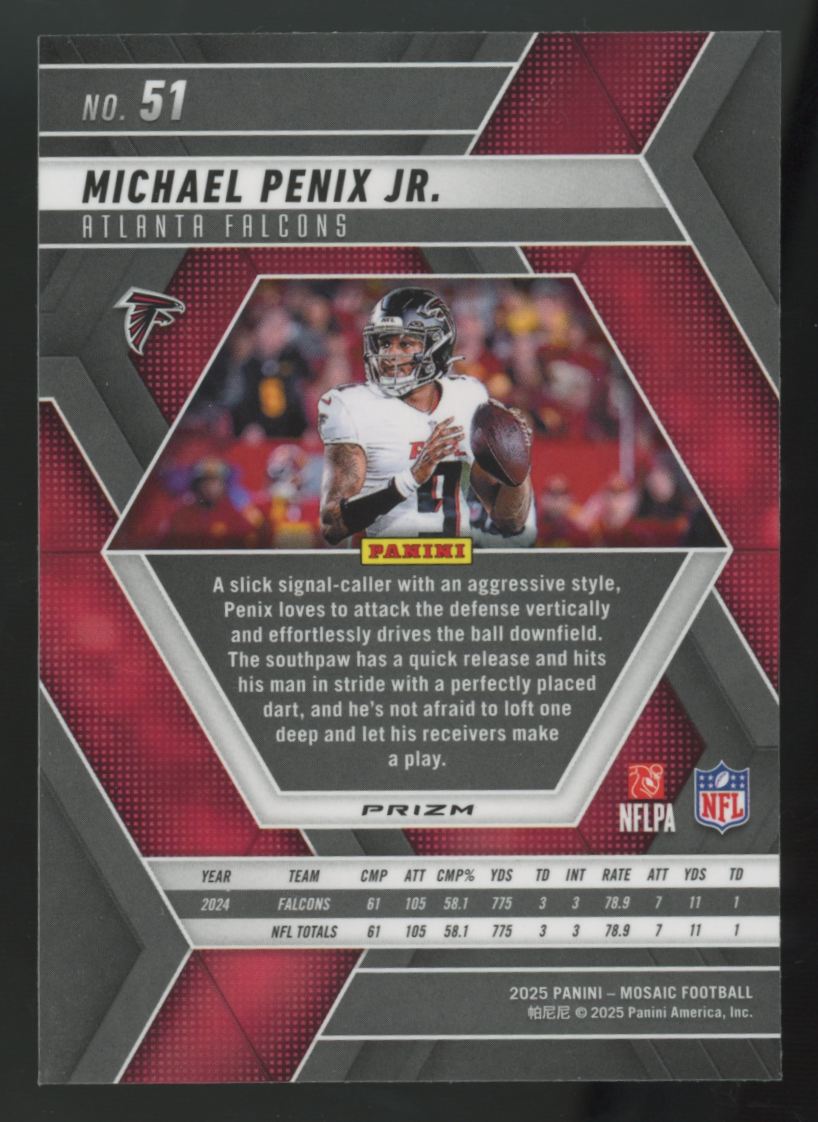 2025 Panini Mosaic Michael Penix Jr. Honeycomb SSP #51