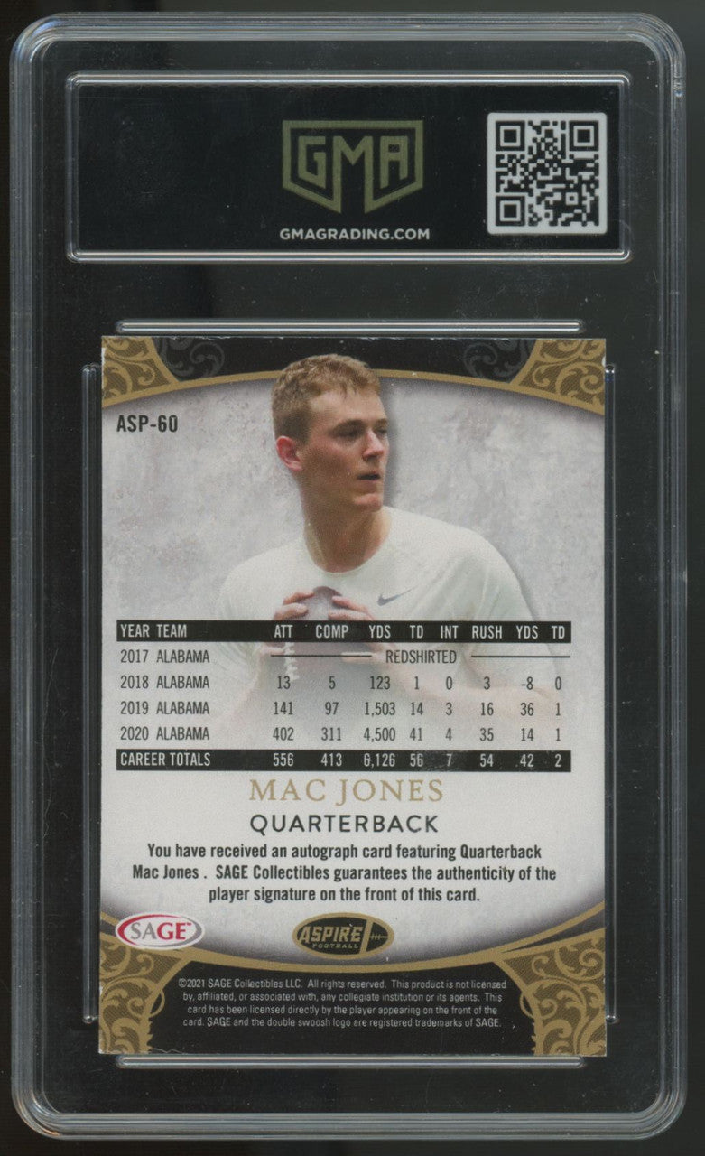 2021 Sage Aspire Mac Jones RC Auto #ASP-60 GMA 7