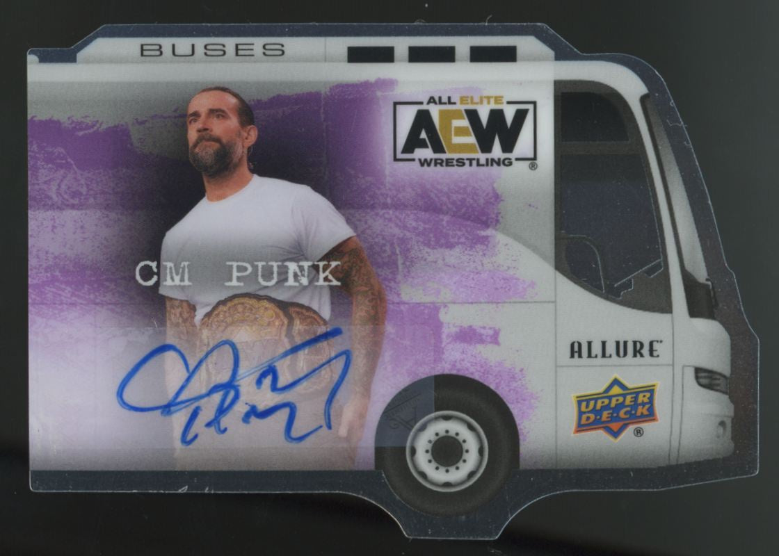 2022 Upper Deck AEW Allure CM Punk Buses Auto /10 #BU-18