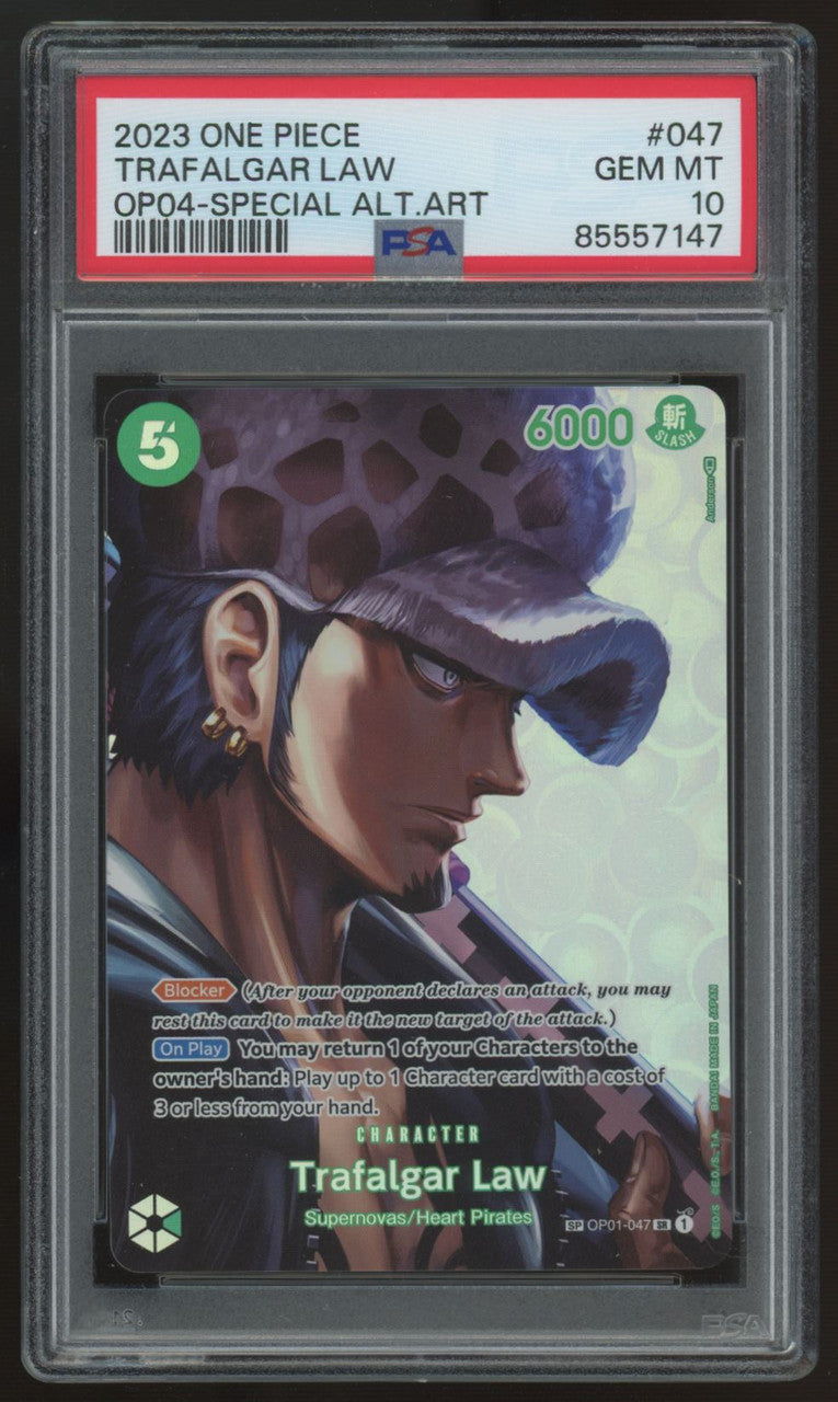 2023 One Piece Trafalgar Law Special Alt Art #OP01-047 PSA 10