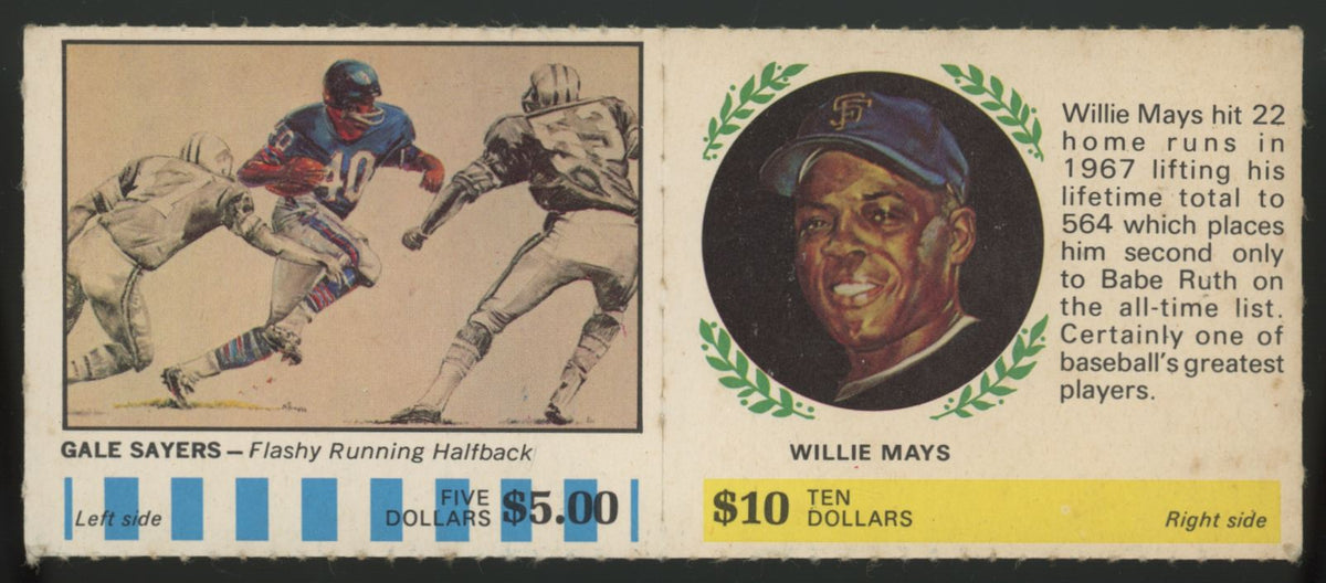 1968 American Oil Willie Mays / Gale Sayers Winner's Circle Panel