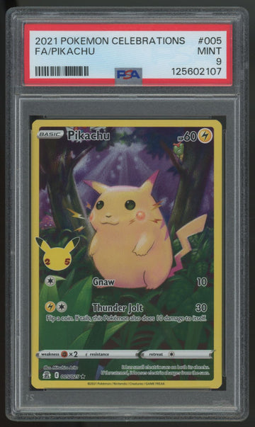 2021 Pokemon Pikachu Celebrations Full Art #005 PSA 9 (B)