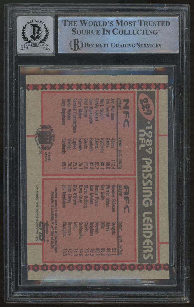 1990 Topps Montana/Esiason Disclaimer Back Dual Signed Auto BGS Auto 10 *659