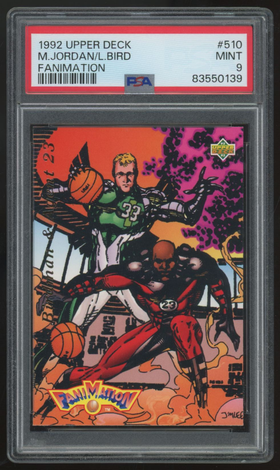 1992-93 Upper Deck Michael Jordan / Larry Bird Fanimation #510 PSA 9