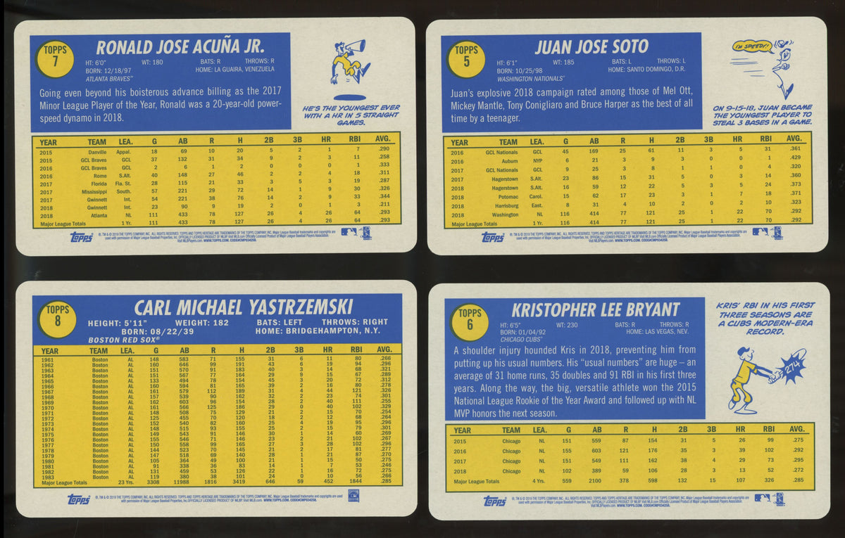 2019 Topps Heritage Supers Box Toppers Series One Complete Set (15/15)