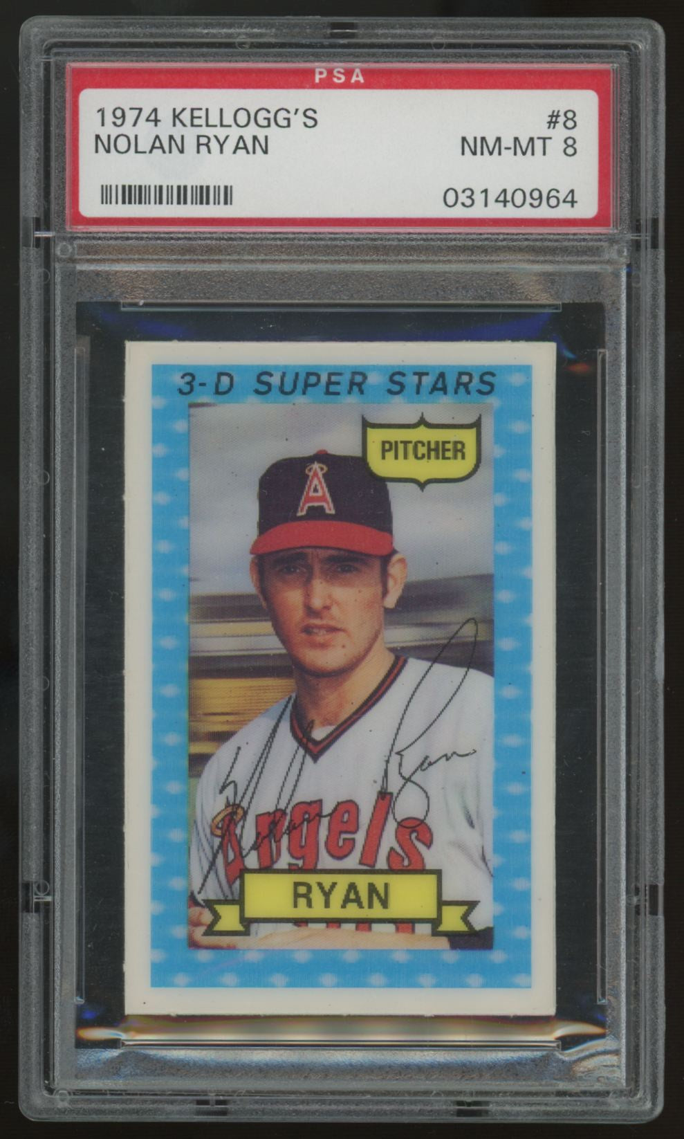 1974 Kellogg's Nolan Ryan 3-D Super Stars #8 PSA 8