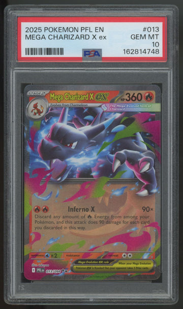 2025 Pokemon Mega Charizard X ex Phantasmal Flames Holo #13 PSA 10
