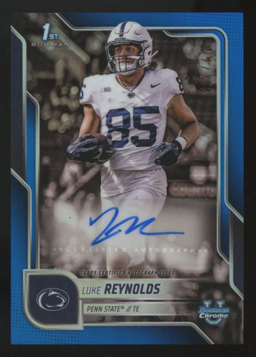 2025 Bowman Chrome U Luke Reynolds 1st Prospect Blue Variation Auto /150 #BCA-LR