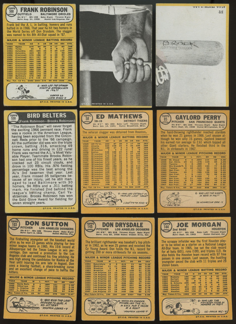 1968 Topps Baseball Complete Set (598) VG-EX Overall Ryan Bench RC