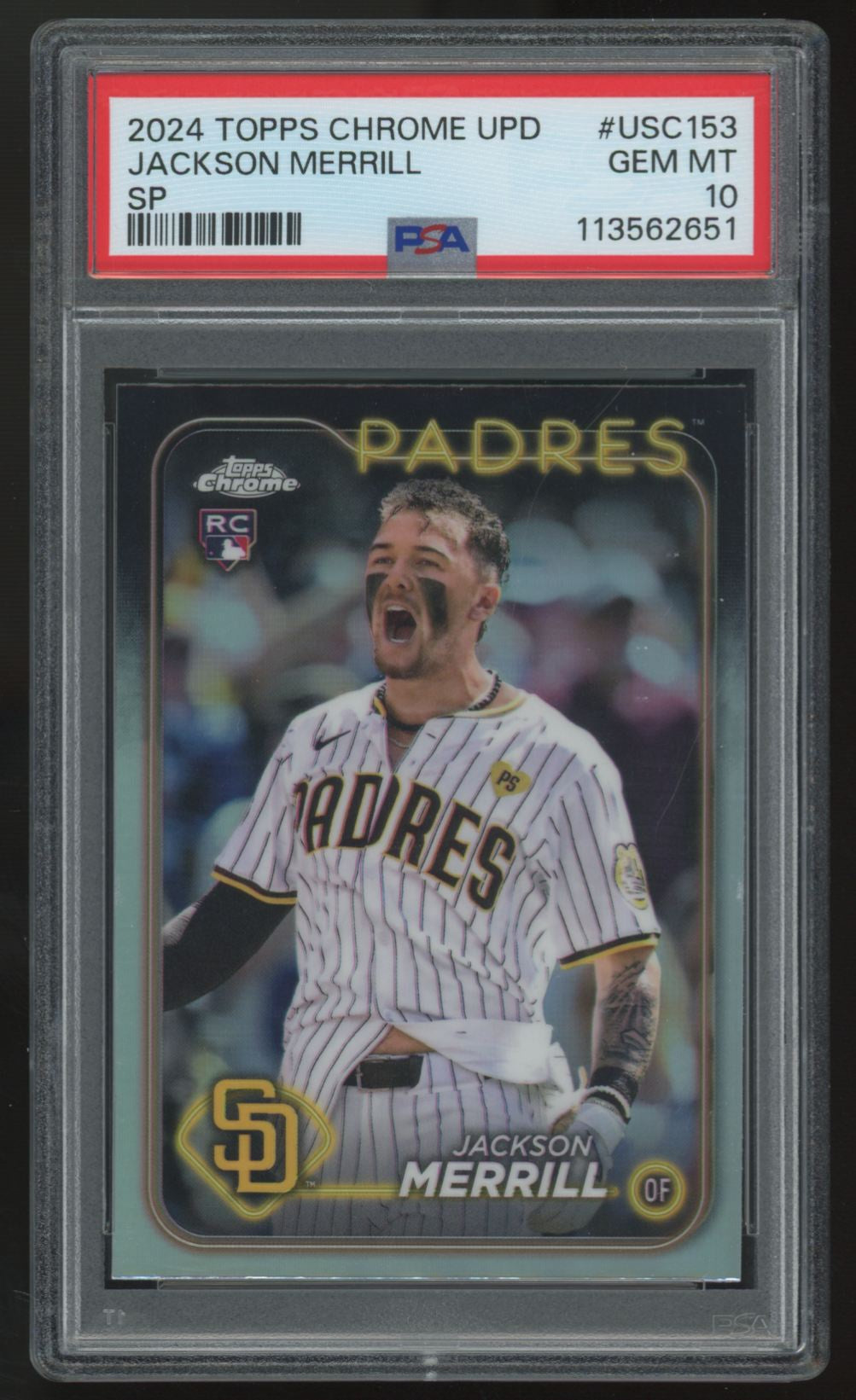 2024 Topps Chrome Update Jackson Merrill RC SP #USC153 PSA 10