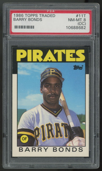 1986 Topps Traded Barry Bonds RC #11T PSA 8 (OC) *682