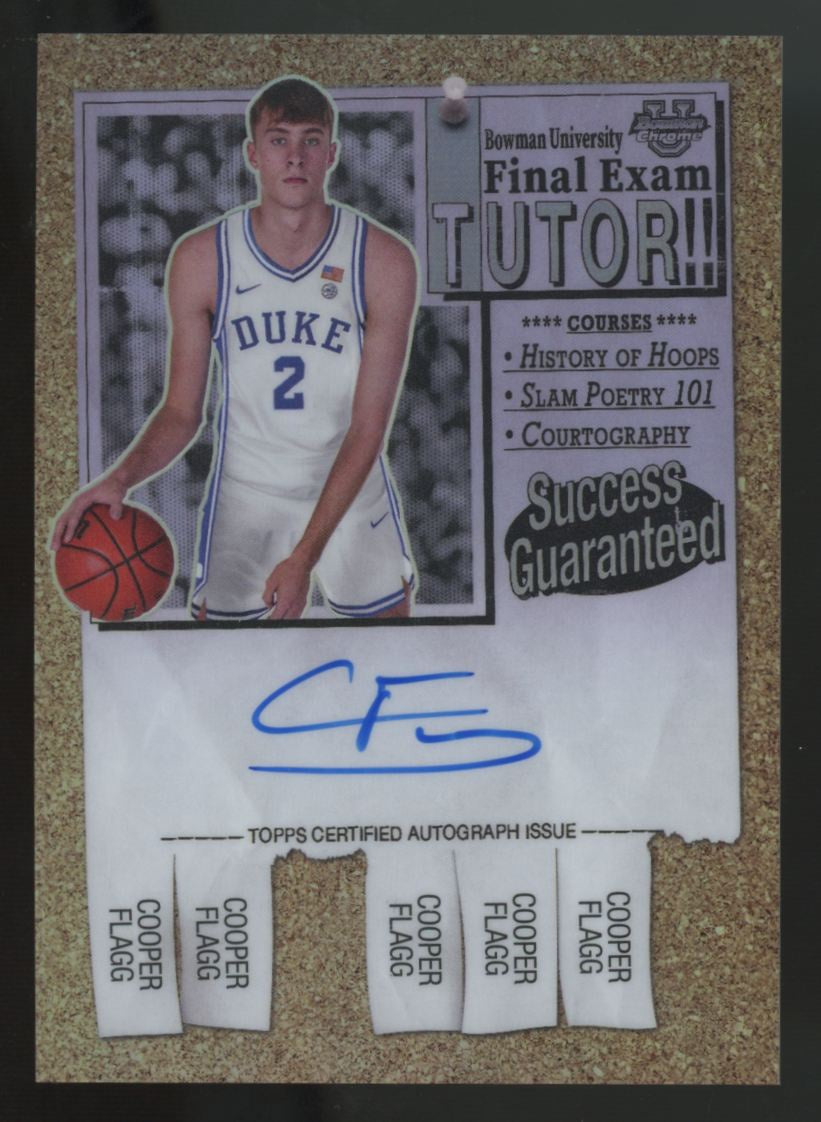 2024-25 Bowman Chrome U Cooper Flagg Final Exam Auto #FEA-CF
