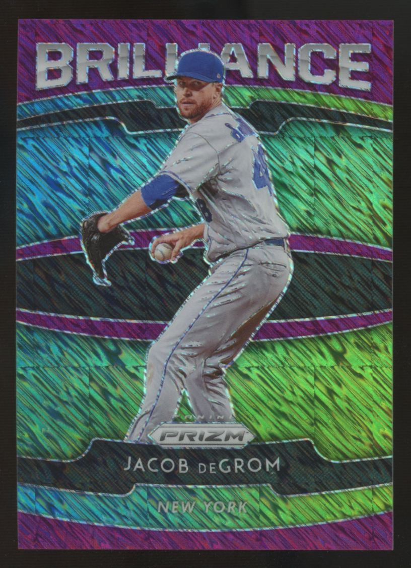 2020 Panini Prizm Jacob DeGrom Brilliance Purple Shimmer /7 #B-1