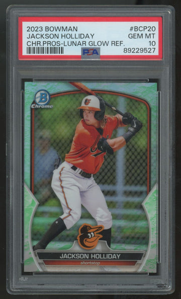 2023 Bowman Jackson Holliday Chrome Prospect Lunar Glow Refractor #BCP-20 PSA 10